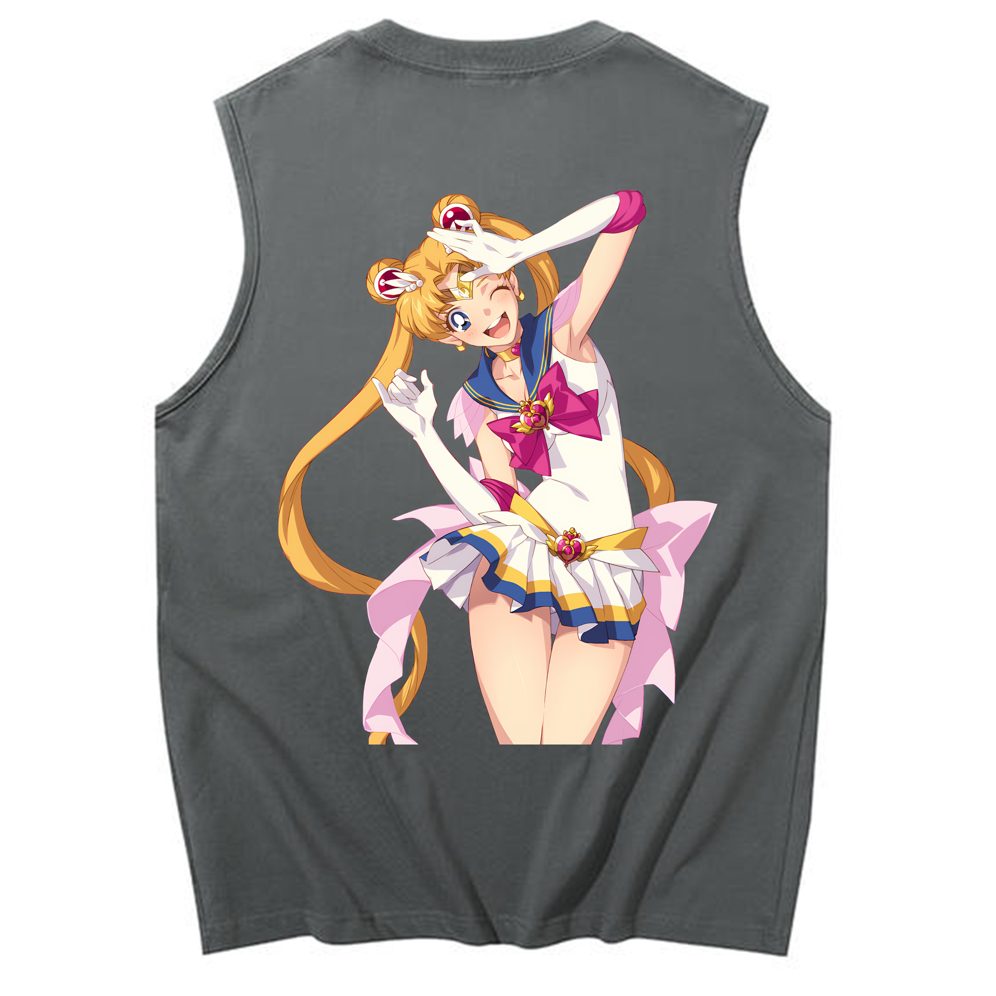 （画像用） 美少女戦士セーラームーン 月野 うさぎ つきの うさぎ Sailor Moon Tsukino Usagi コットン100％タンクトップ（背面プリント）